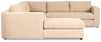 Alma Taupe Fabric Medium Left Chaise Sectional
