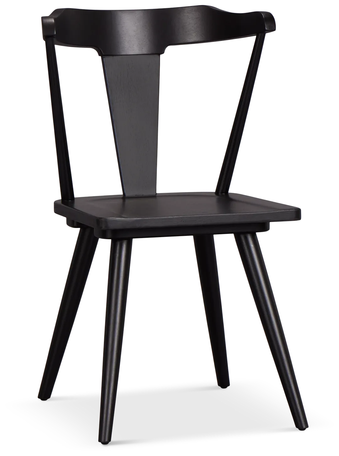 Denton Black Curved Wood Side Chair