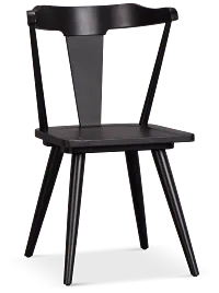 Denton Black Curved Wood Side Chair