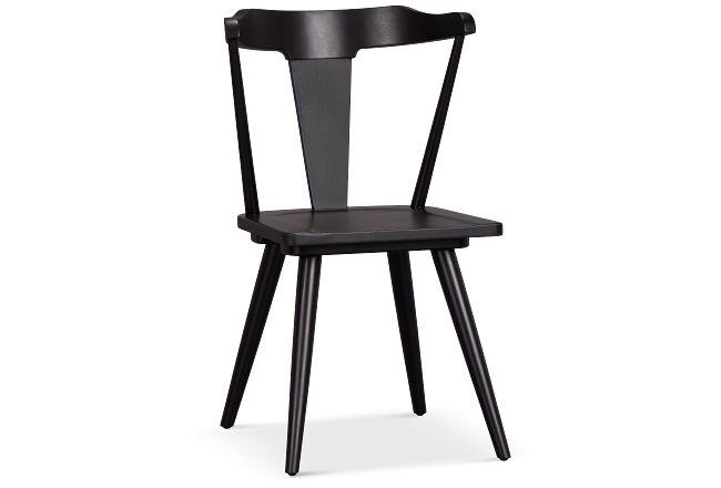 Denton Black Curved Wood Side Chair