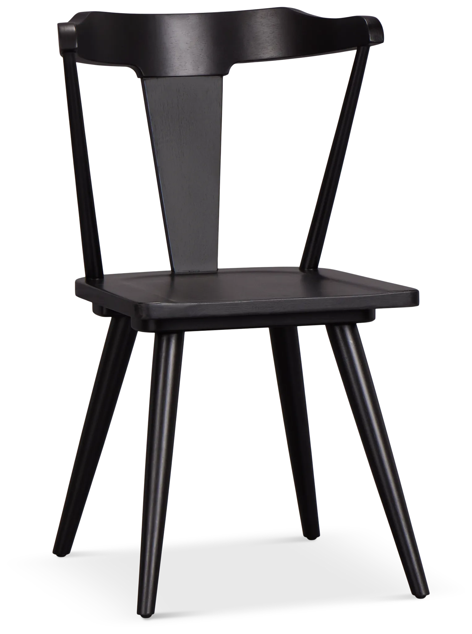 Denton Black Curved Wood Side Chair