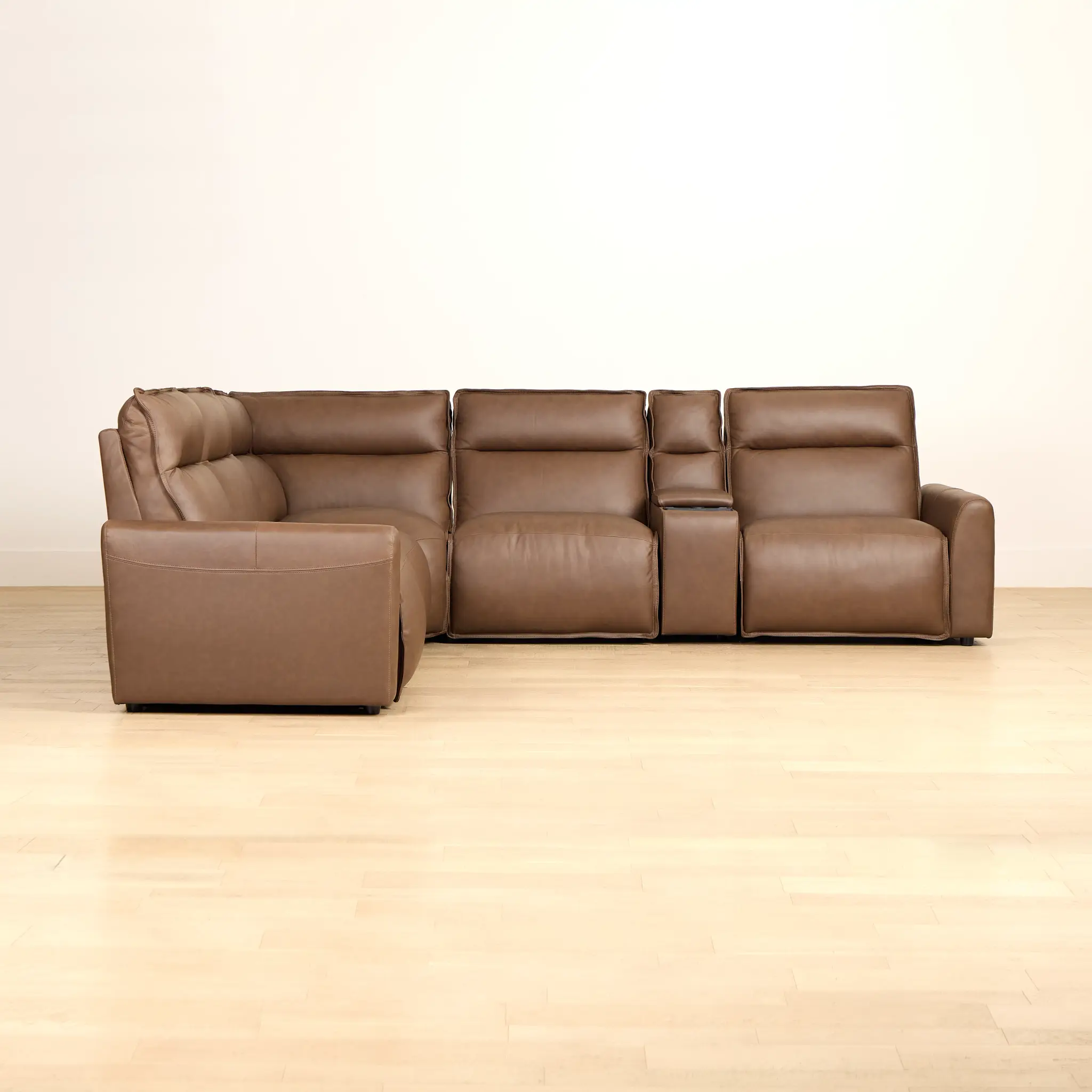 Edison Dark Brown Lthr/vinyl Medium Dual Power 2-arm Reclining Sectional Edison Dark Brown Lthr/vinyl Medium Dual Power 2-arm Reclining Sectional