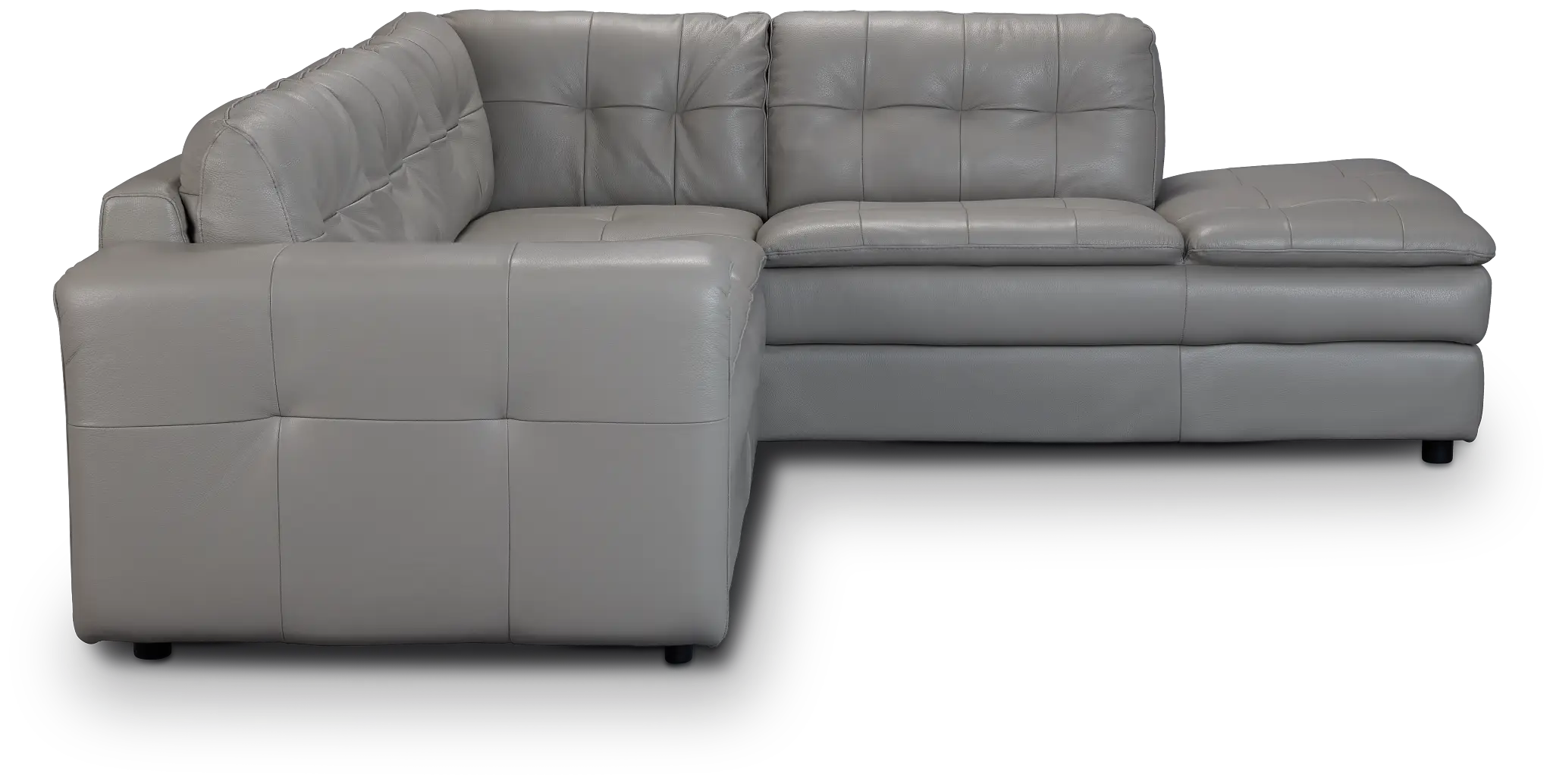 Rowan Gray Leather Small Right Bumper Sectional Rowan Gray Leather Small Right Bumper Sectional