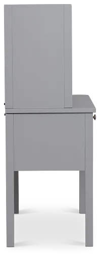 Charleston Gray 3-drawer Desk & Hutch