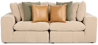 Cruz Light Beige Fabric 2-piece Modular Sofa