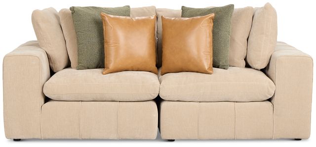 Cruz Light Beige Fabric 2 Piece Modular Sofa