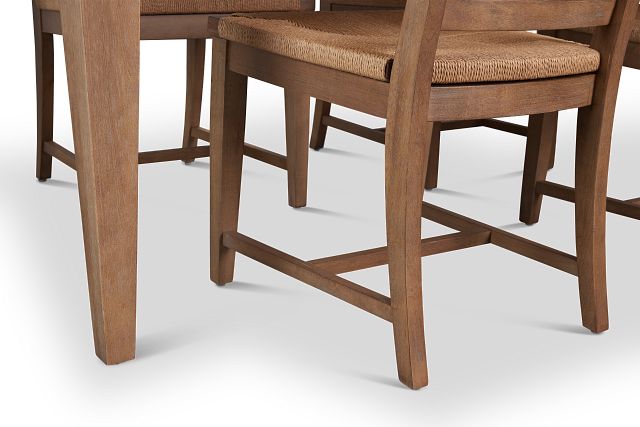 Provo Mid Tone Rect Table & 4 Woven Chairs