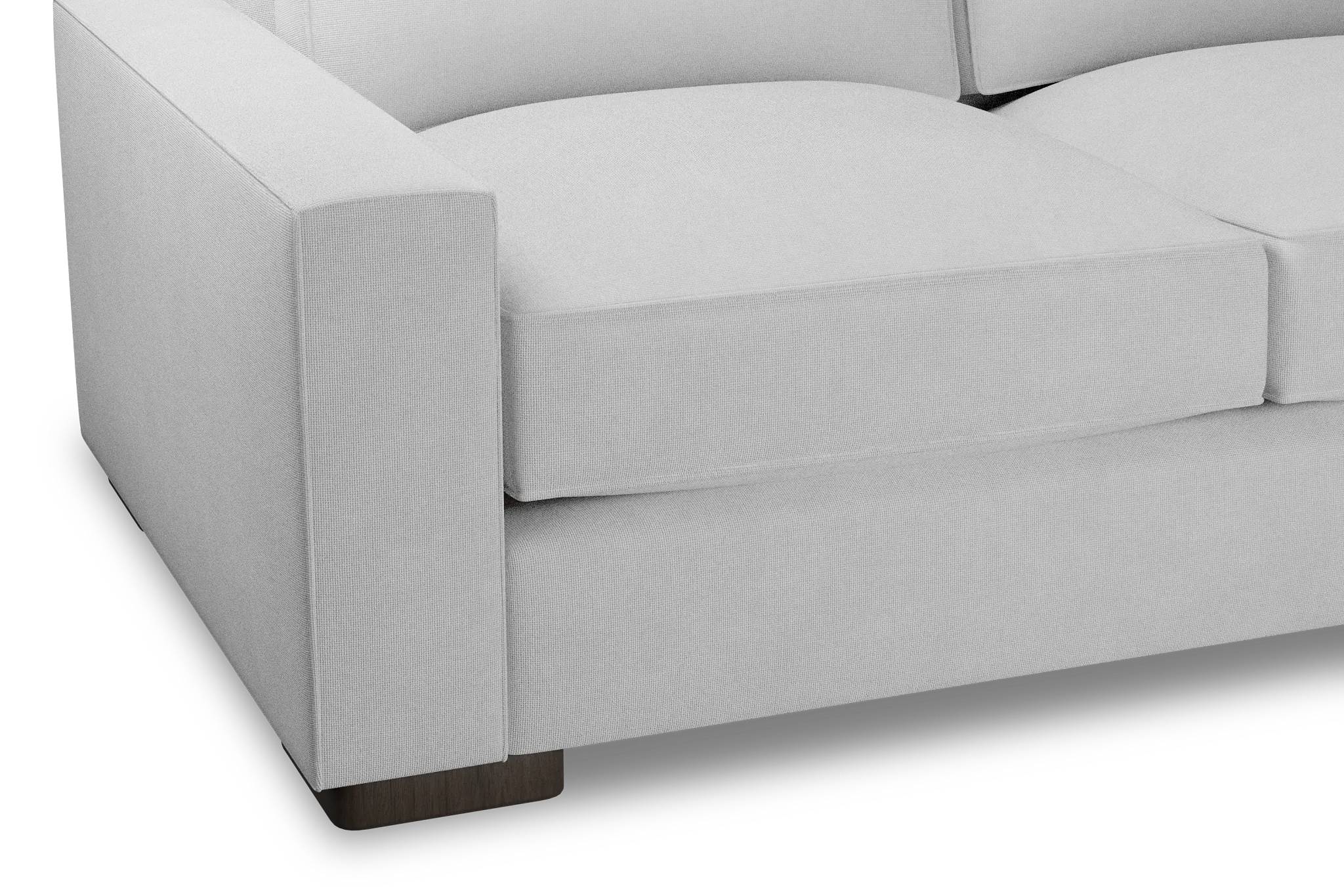 Edgewater Suave White Medium Two-arm Sectional