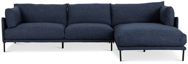 Oliver Dark Blue Fabric Right Chaise Sectional