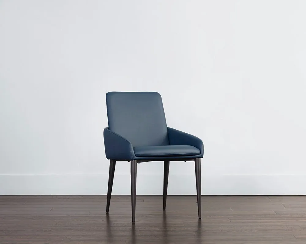 Dillon Dark Blue Upholstered Arm Chair