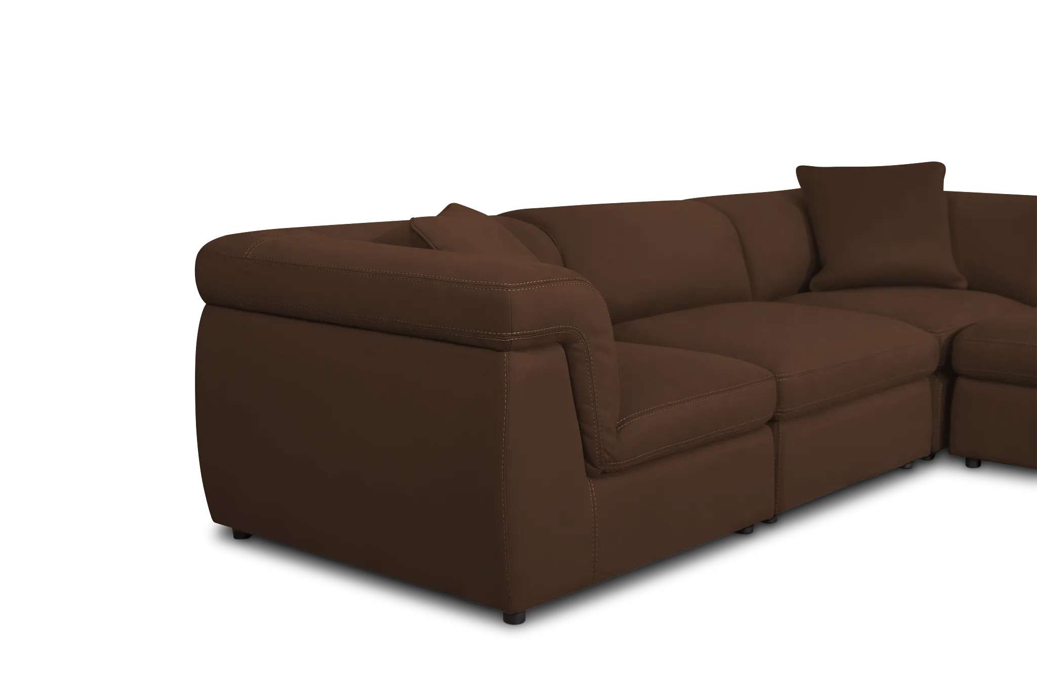 Aria Dark Brown Micro Immersive 5-piece Modular Sectional W/2 Speakers
