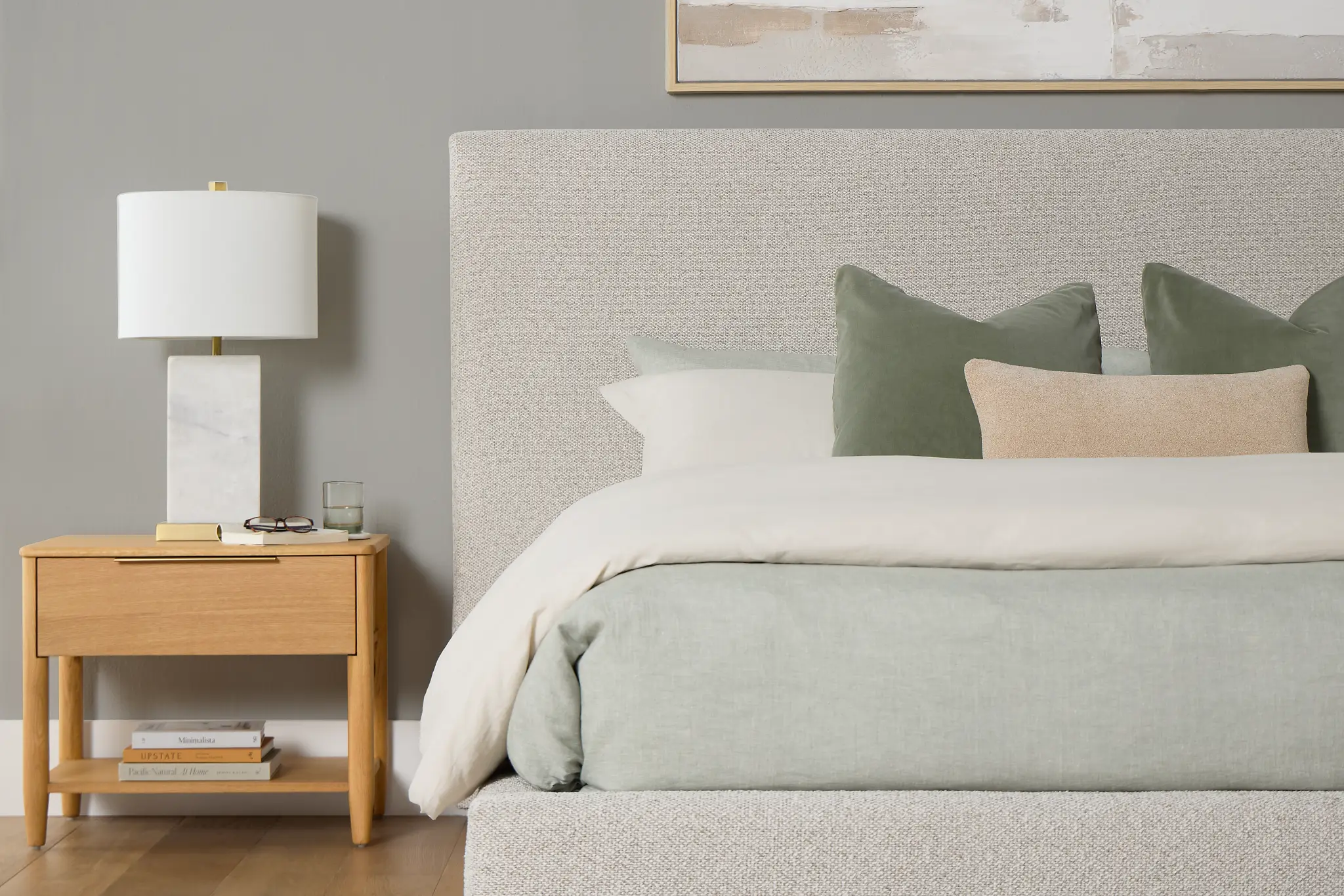 Grayton Gellar Beige 54" Upholstered Platform Bed Grayton Gellar Beige 54" Upholstered Platform Bed