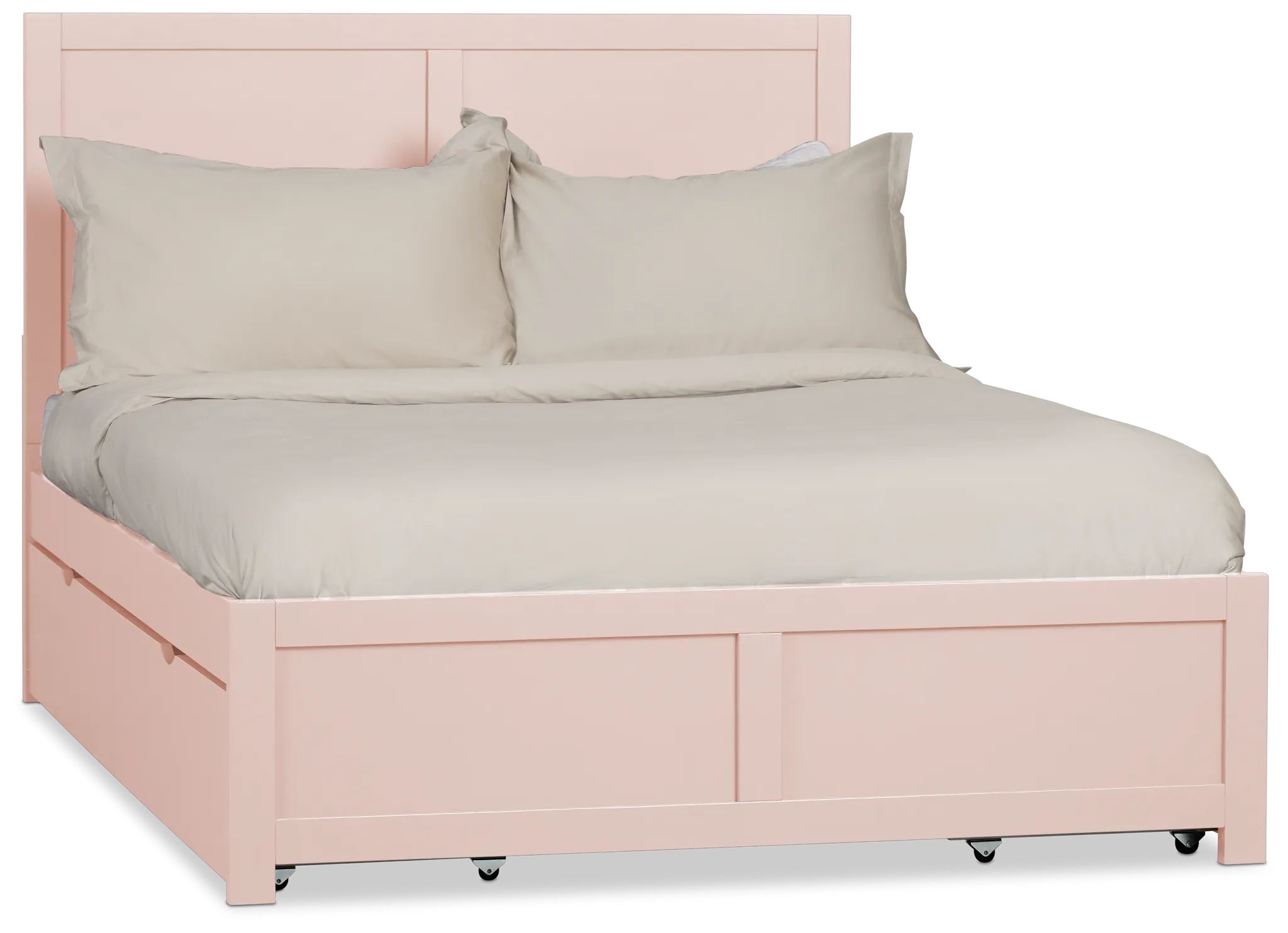 Charleston Pink Panel Bed With 4 Storage Drawers