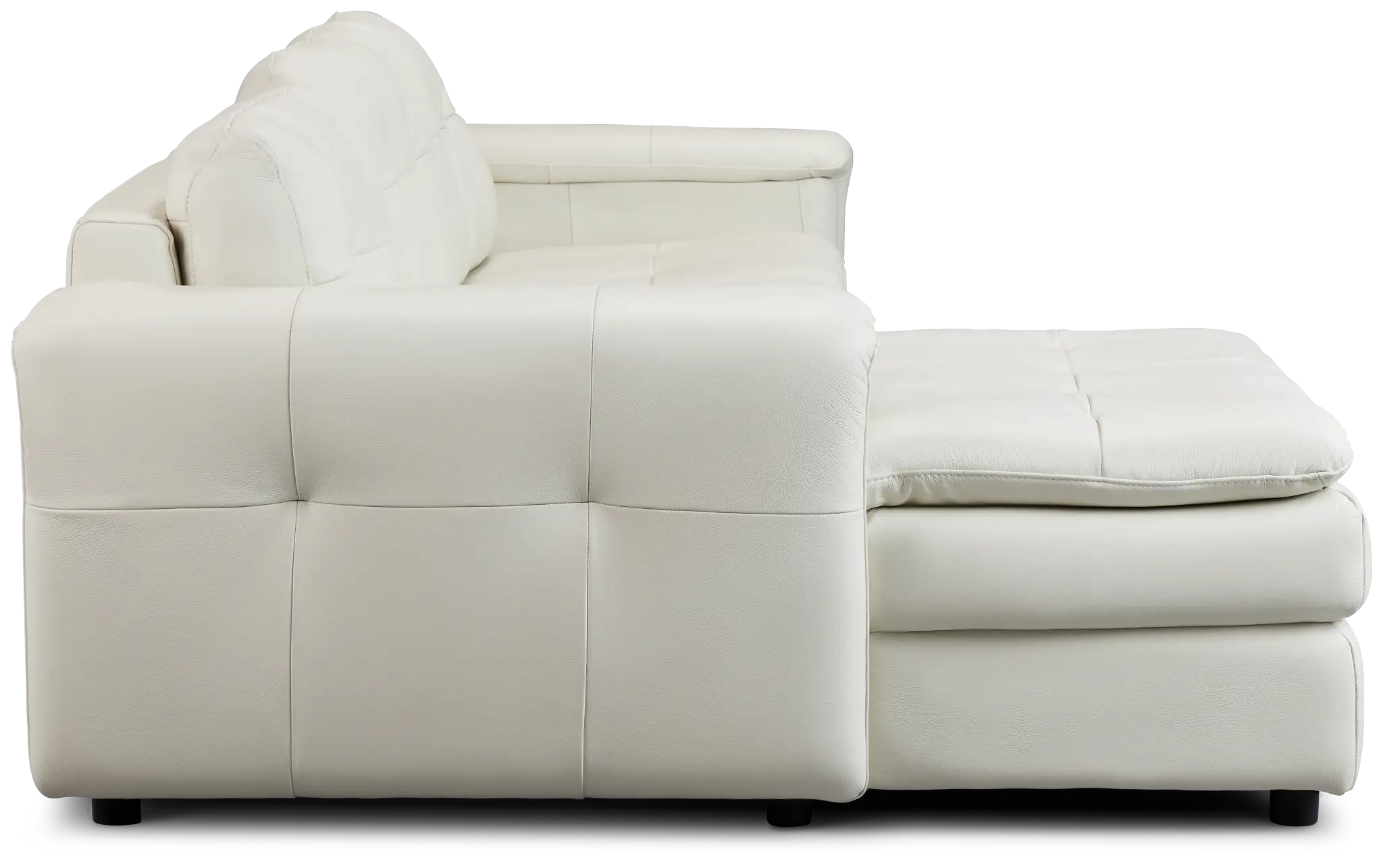 Rowan Light Beige Leather Left Chaise Sectional Rowan Light Beige Leather Left Chaise Sectional