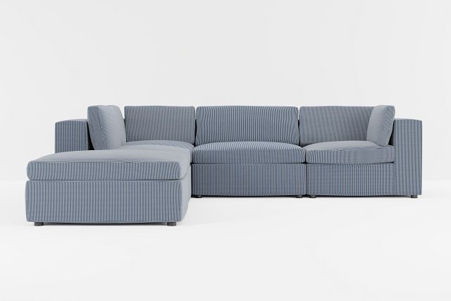 Destin Lucy Navy Fabric 5pc Bumper Sectional