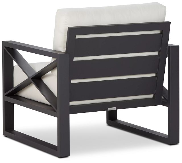 Linear Dark Gray White Aluminum Chair