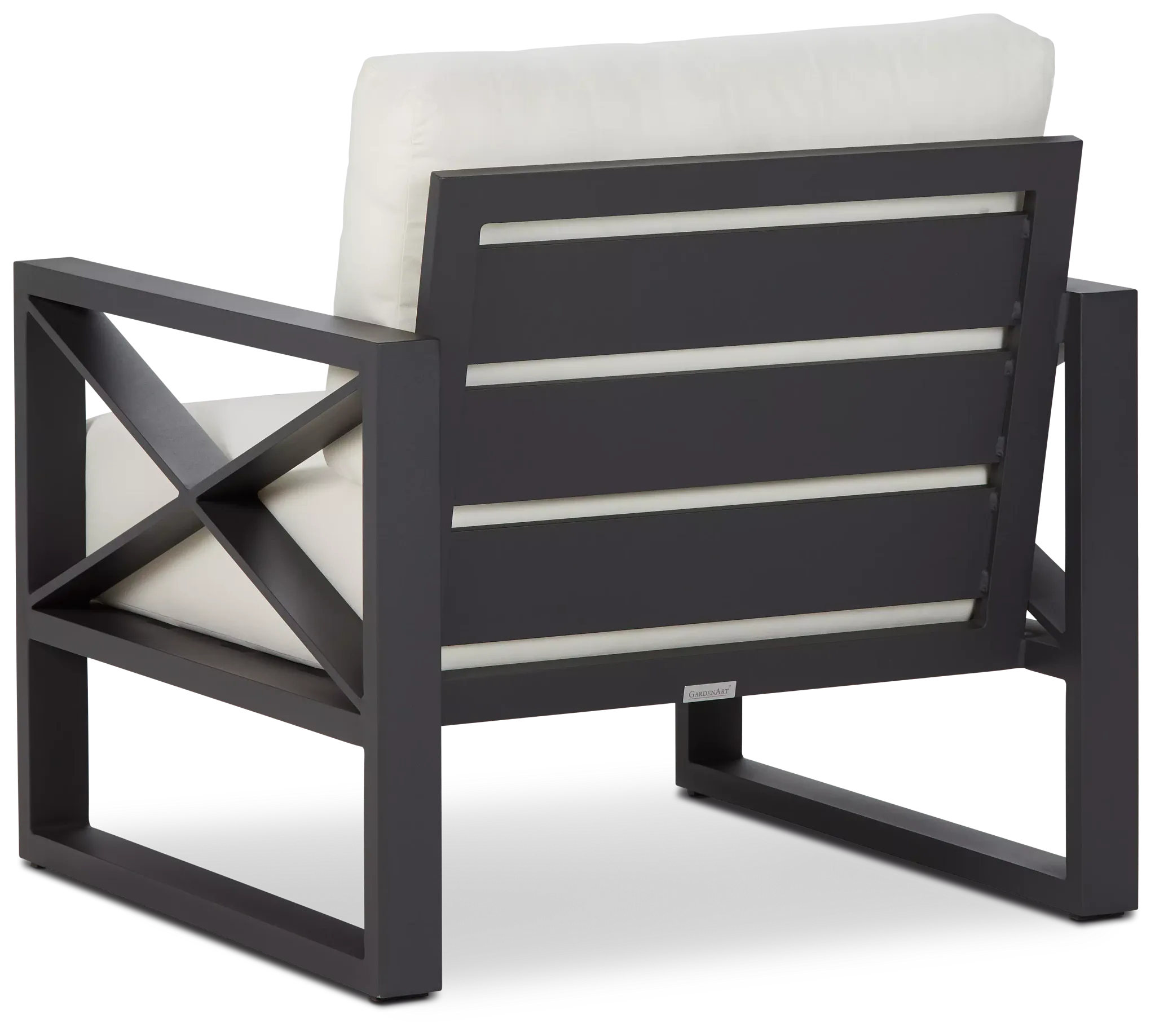Linear Dark Gray White Aluminum Chair