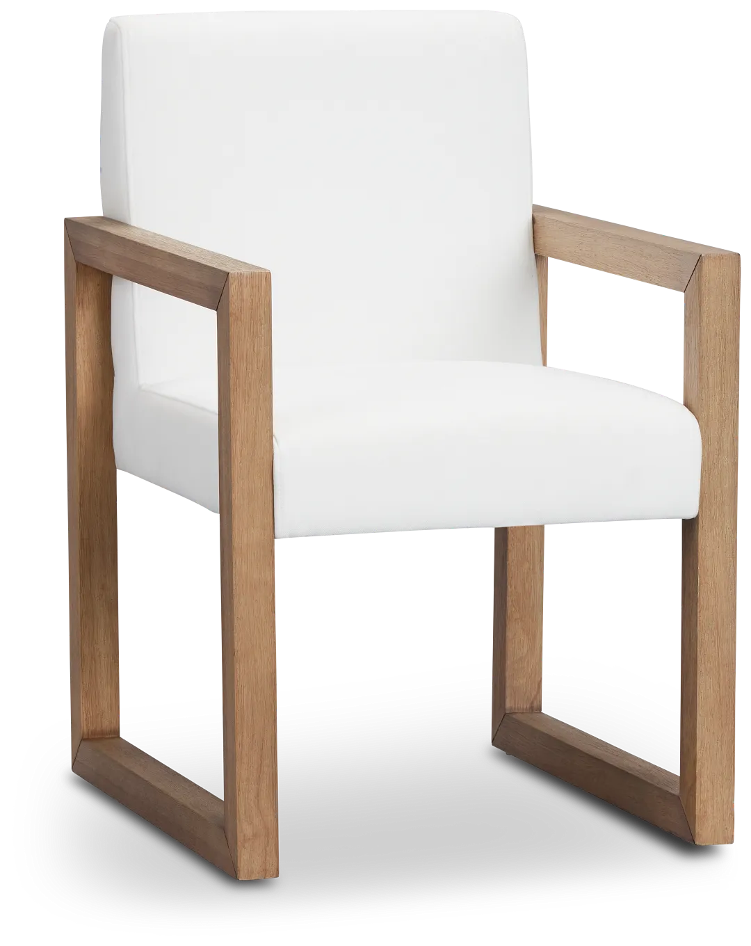 Haven White Upholstered Arm Chair