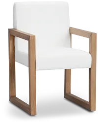 Haven White Upholstered Arm Chair