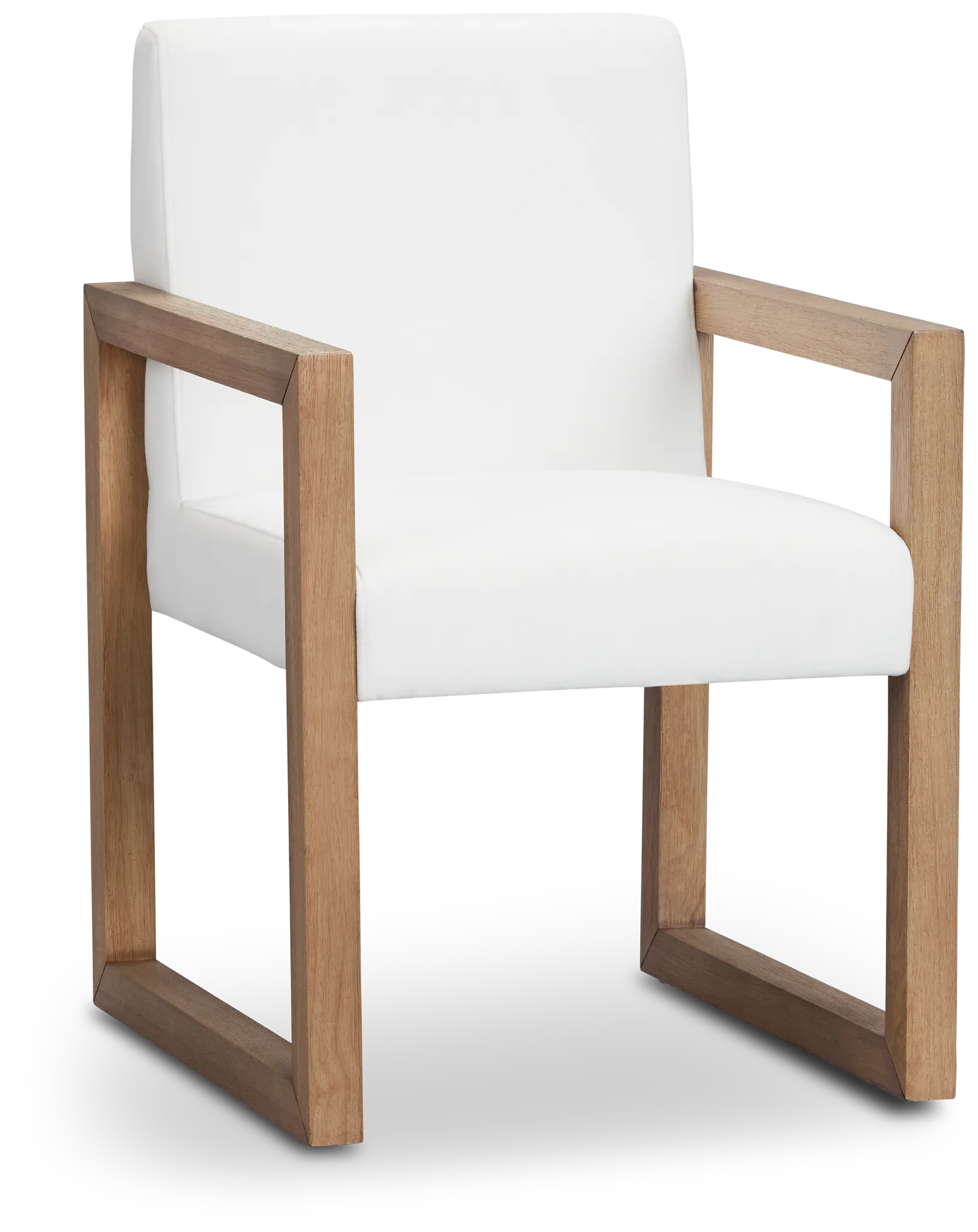 Haven White Upholstered Arm Chair