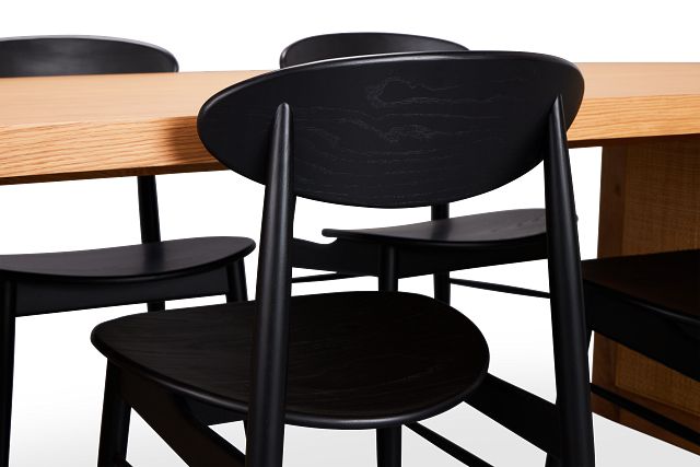Brisbane Light Tone Rectangular Table & 4 Wood Chairs