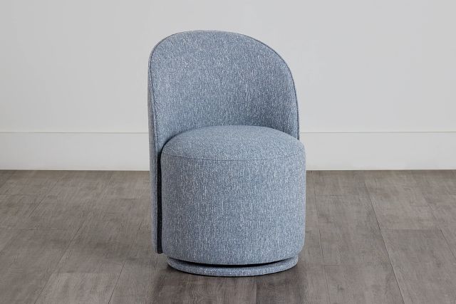 Claude Dark Blue Round Upholstered Side Chair