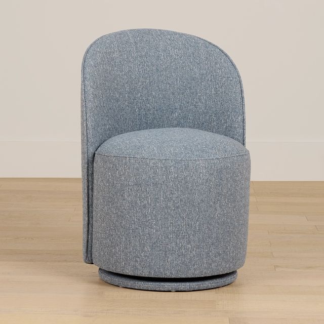 Claude Dark Blue Round Upholstered Side Chair