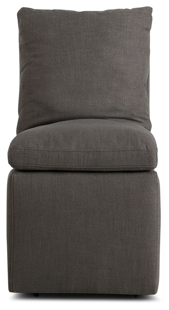 Auden Dark Gray Castored Upholstered Side Chair