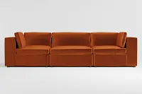Destin Joya Orange Velvet 3-piece Modular Sofa