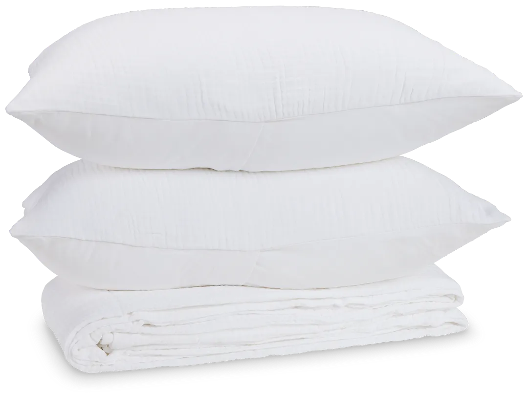 Cardaff White 3-piece Duvet Set