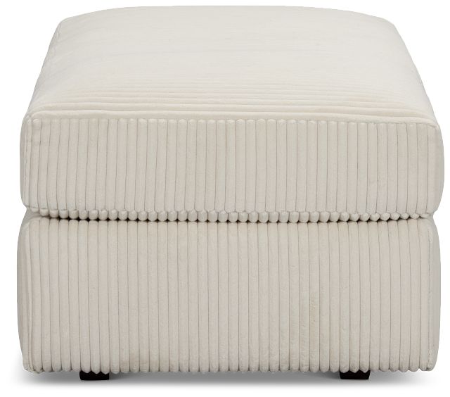 Charlie Ivory Fabric Ottoman