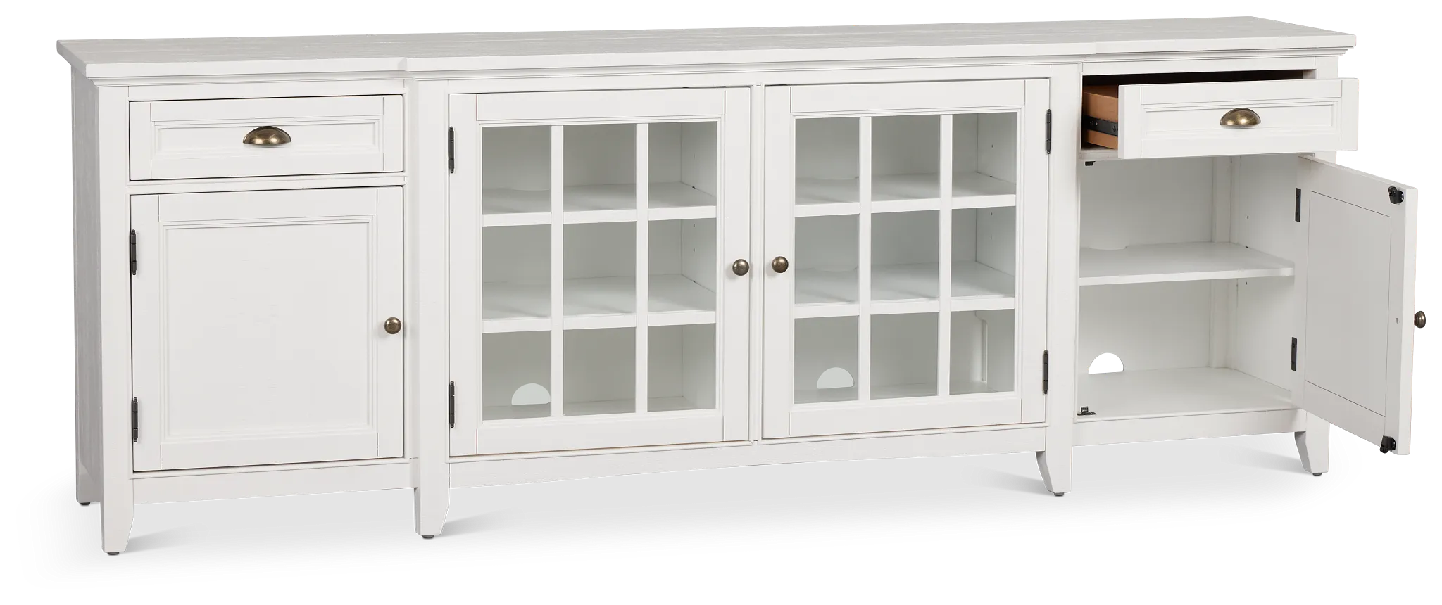 Heron Cove White 90" Tv Stand