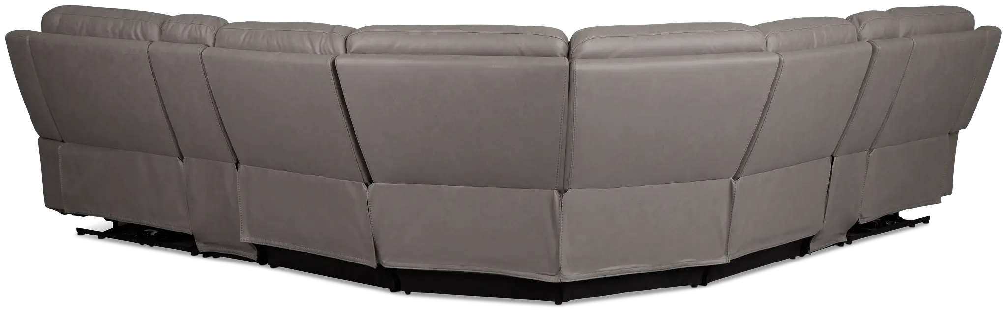Colton Light Gray Micro Large Dual Power Reclining Two-arm Sectional Colton Light Gray Micro Large Dual Power Reclining Two-arm Sectional