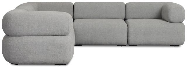 Celeste Light Gray Fabric 5-piece Modular Sectional