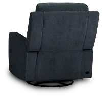 Dean Dark Blue Fabric Power Swivel Glider Recliner