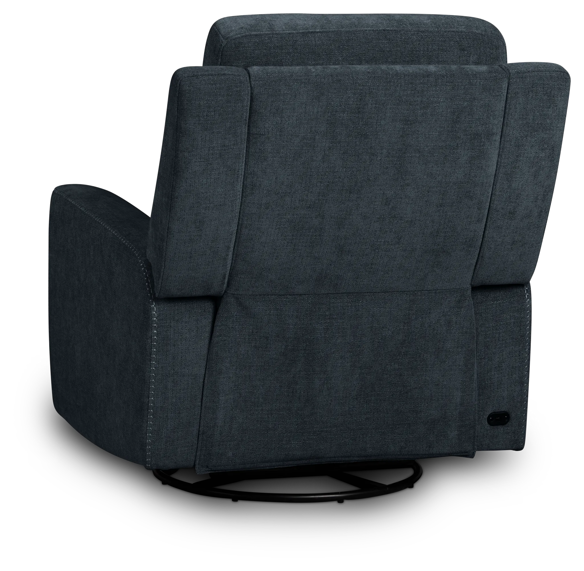 Dean Dark Blue Fabric Power Swivel Glider Recliner
