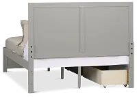 Charleston Gray Panel Bed With 2 Storage Drawers