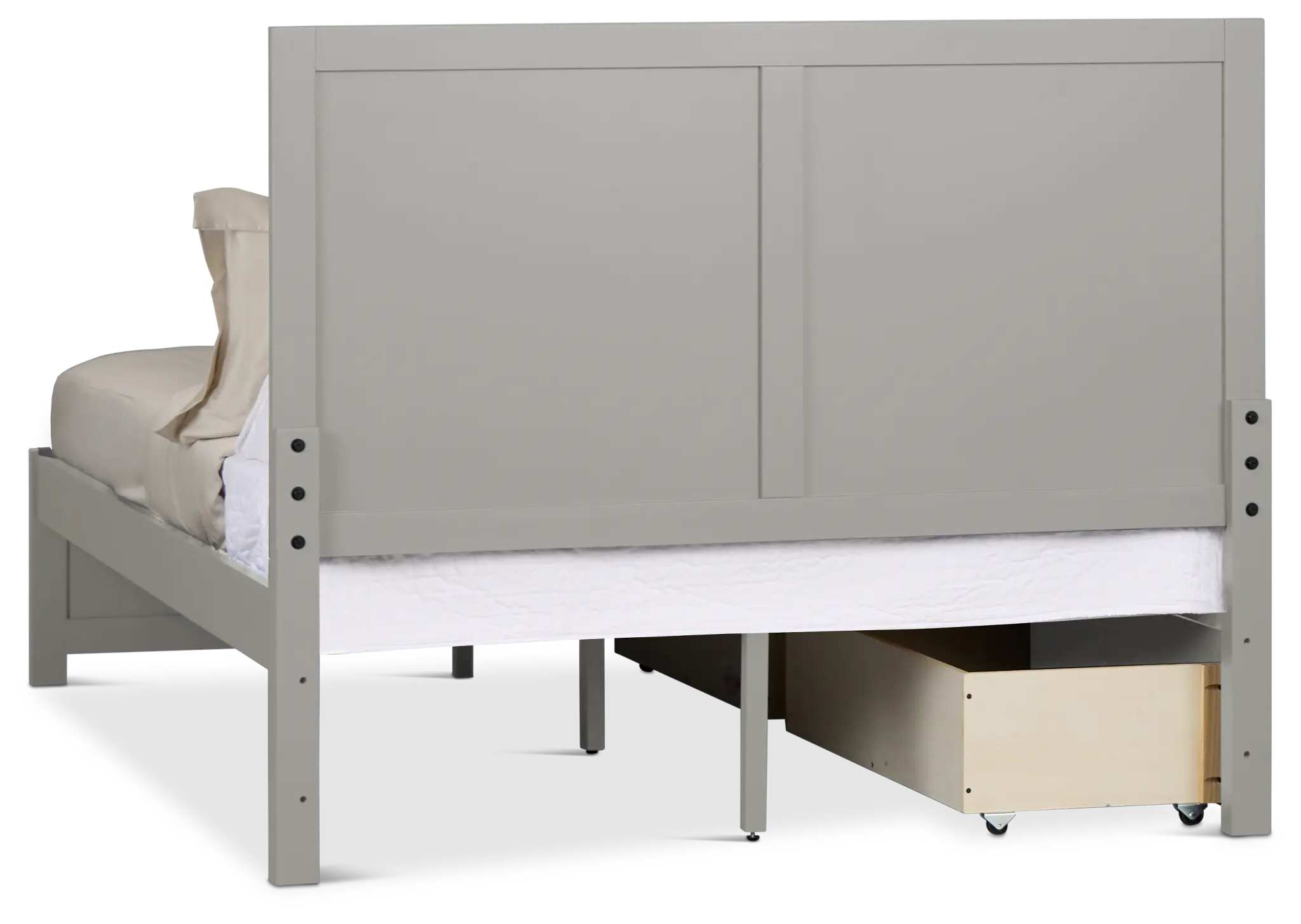 Charleston Gray Panel Bed With 2 Storage Drawers Charleston Gray Panel Bed With 2 Storage Drawers