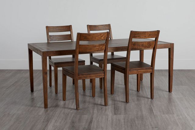 Chicago Dark Tone Rect Table & 4 Wood Chairs (0)
