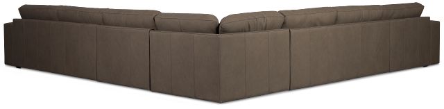 Kellan Dark Gray Leather Large Left Chaise Sectional