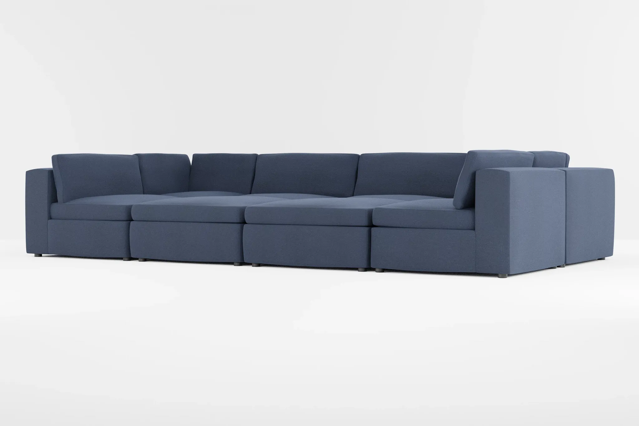 Destin Peyton Dark Blue Fabric 8-piece Pit Sectional