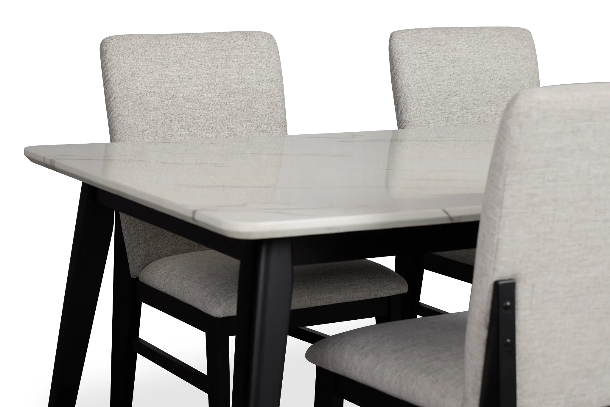 Riverdale Black Rectangular Table & 4 Upholstered Chairs Riverdale Black Rectangular Table & 4 Upholstered Chairs