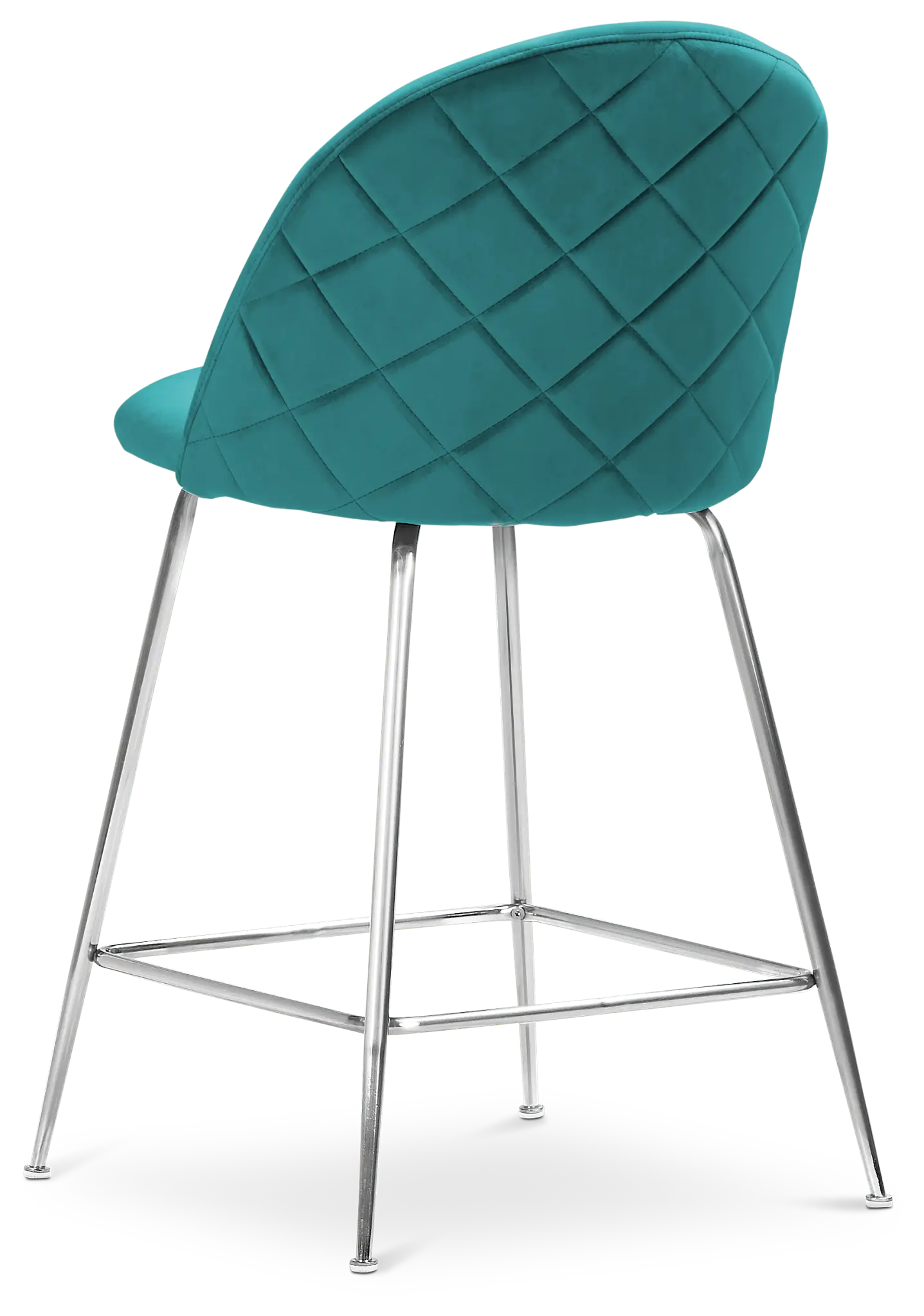 Capri Dark Teal Velvet Upholstered 24" Barstool W/chrome Legs Capri Dark Teal Velvet Upholstered 24" Barstool W/chrome Legs
