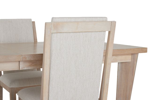 Boca Grande Light Tone Rectangular Table & 4 Upholstered Chairs (10)