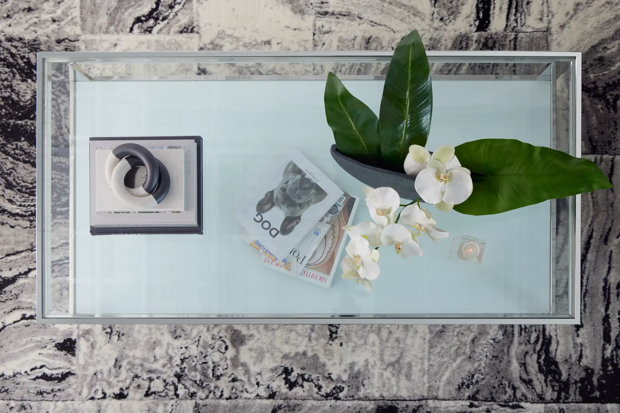 Miami White Glass Rectangular Coffee Table Miami White Glass Rectangular Coffee Table