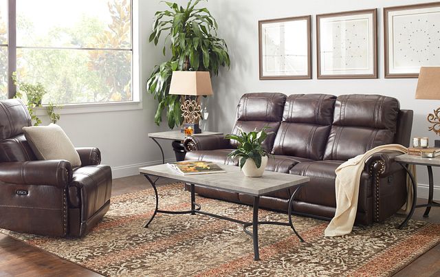 Hunter Dark Brown Micro Reclining Sofa (5)