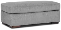 Alpha Light Gray Fabric Ottoman
