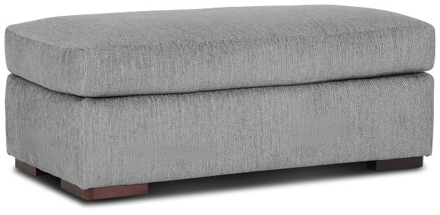 Alpha Light Gray Fabric Ottoman