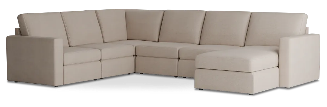 Citymod Beige Fabric Medium Right Chaise Sectional
