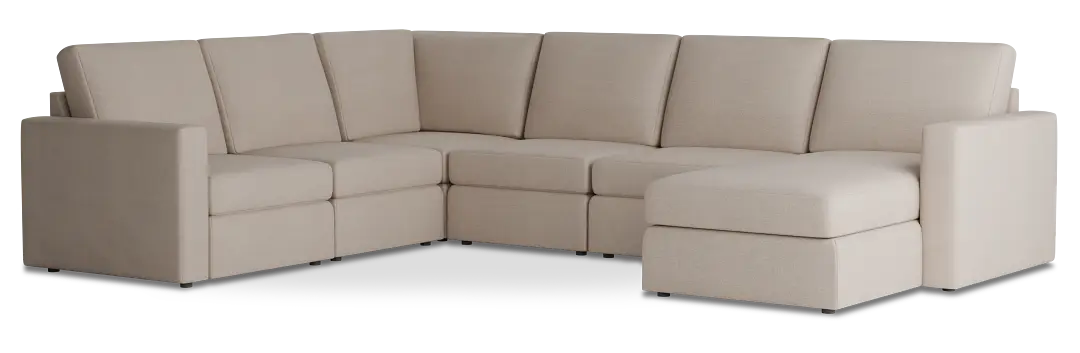 Citymod Beige Fabric Medium Right Chaise Sectional Citymod Beige Fabric Medium Right Chaise Sectional